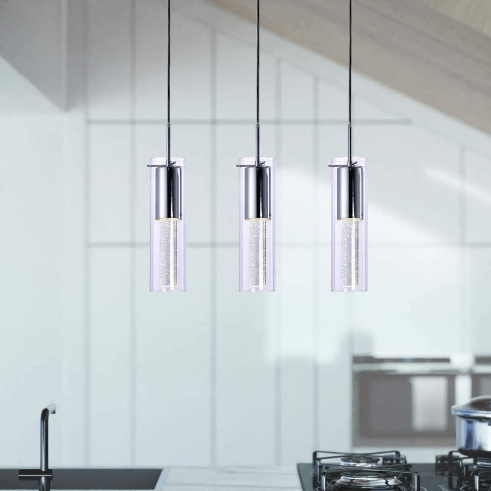 Lazzur Essonne 3 Light 24" Polished Chrome Pendant