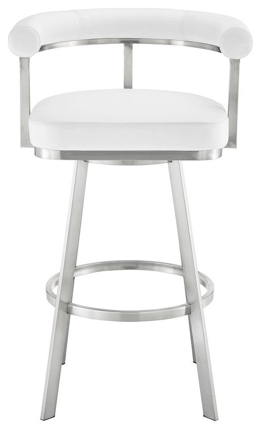 Magnolia Swivel Counter or Bar Stool in Faux Leather and Metal
