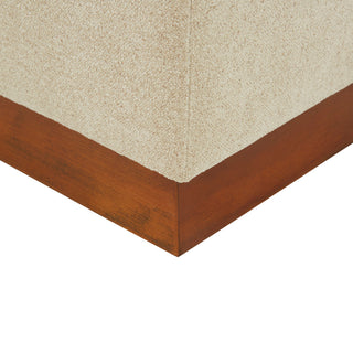 Safavieh Couture Natalya Square Ottoman, Tan/Walnut