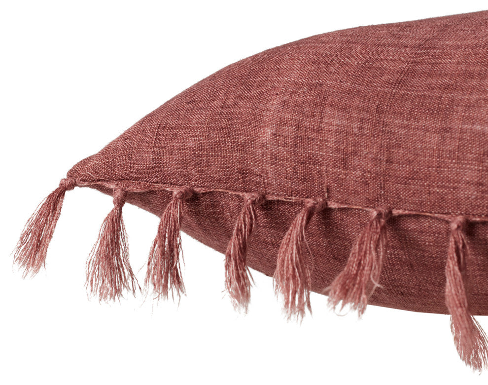 Jaipur Living Majere Solid Rose Poly Fill Pillow 13"X21" Lumbar