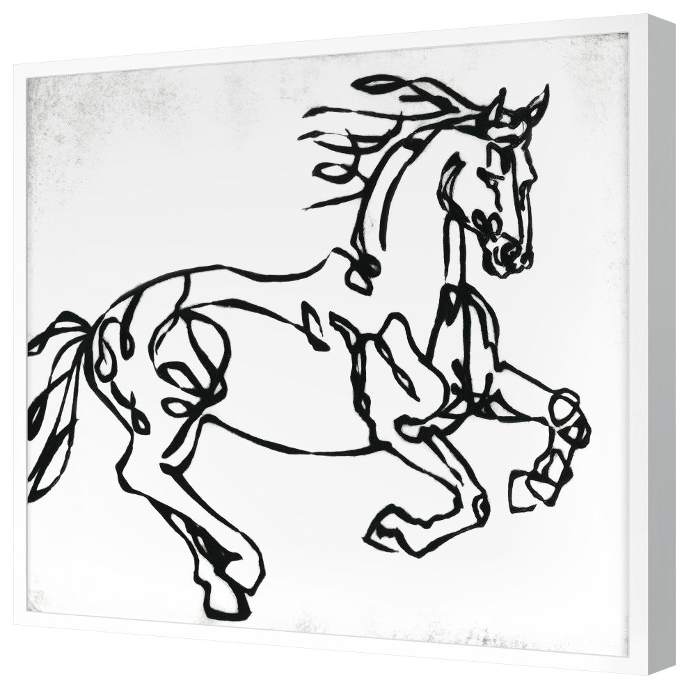 Line Equine 1 Fine Art Print, White, 20"x20"