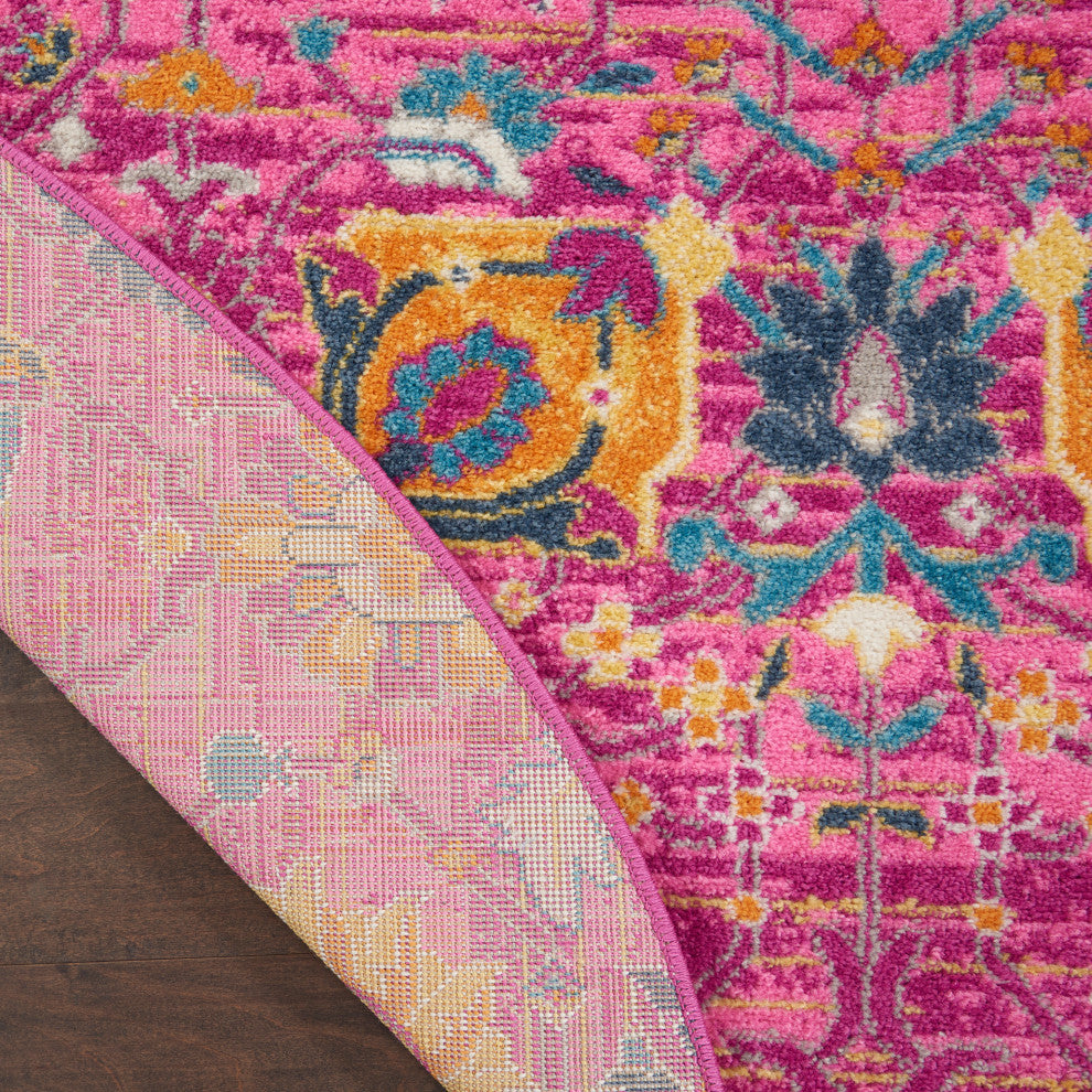 Nourison Passion 8' x Round Fuchsia Bohemian Indoor Area Rug