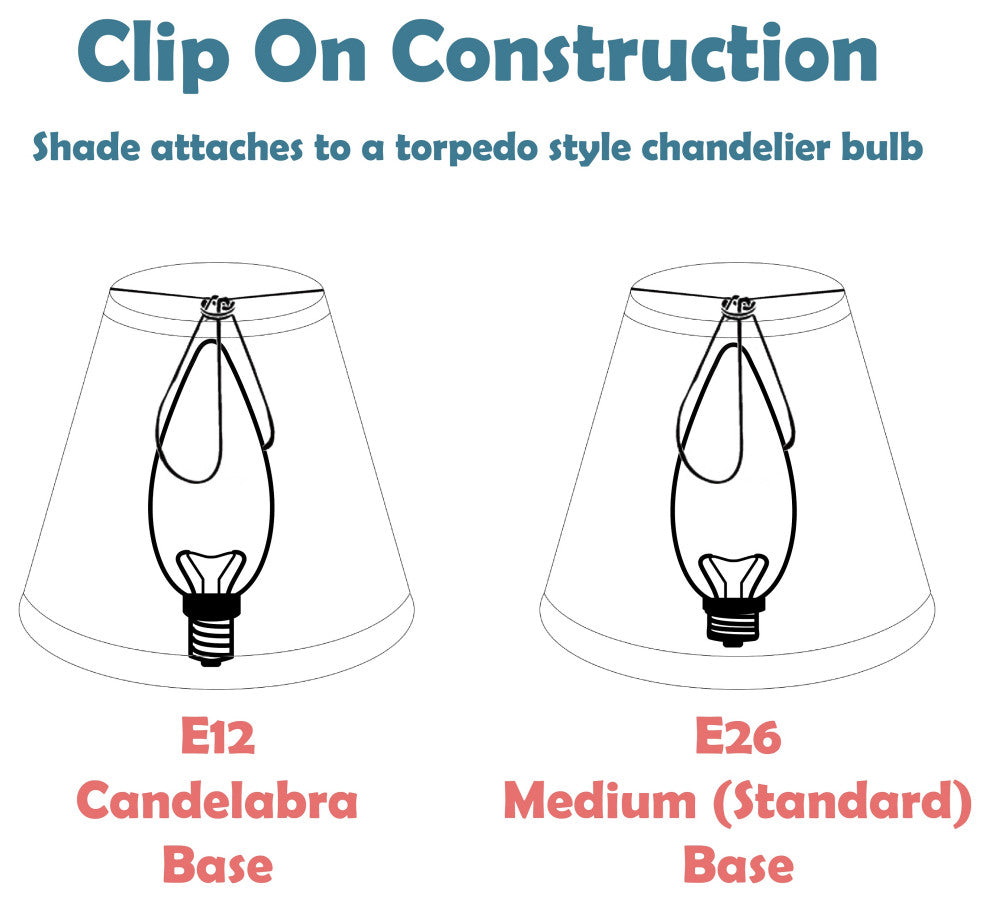 32119-6 Small Hardback Empire Chandelier Clip On Lamp Shade Pearl Linen 3"x6"x5"