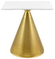Dining Table, Square, Wood, Metal, Gold White, Modern, Cafe Bistro Restaurant