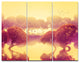 Peaceful Japanese Gardens, Landscape Triptych Canvas Art Print, 36x28, 3 Panels