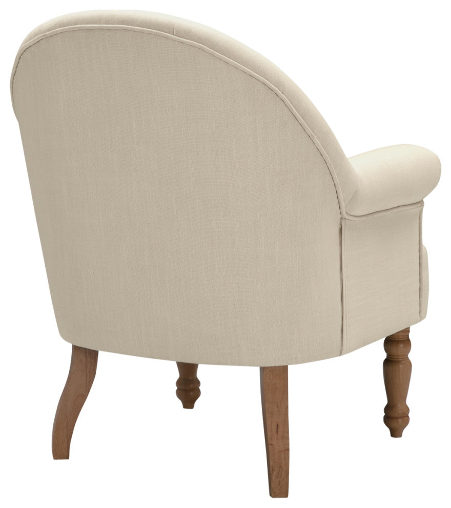 Rustic Manor Ronaldo Accent Chair Upholstered, Linen, Light Beige