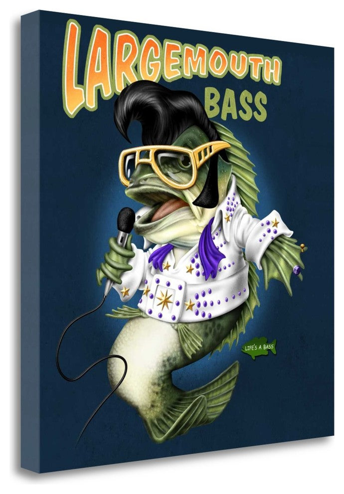 "Largemouth Bass" By Jim Baldwin, Giclee Print on Gallery Wrap Canvas