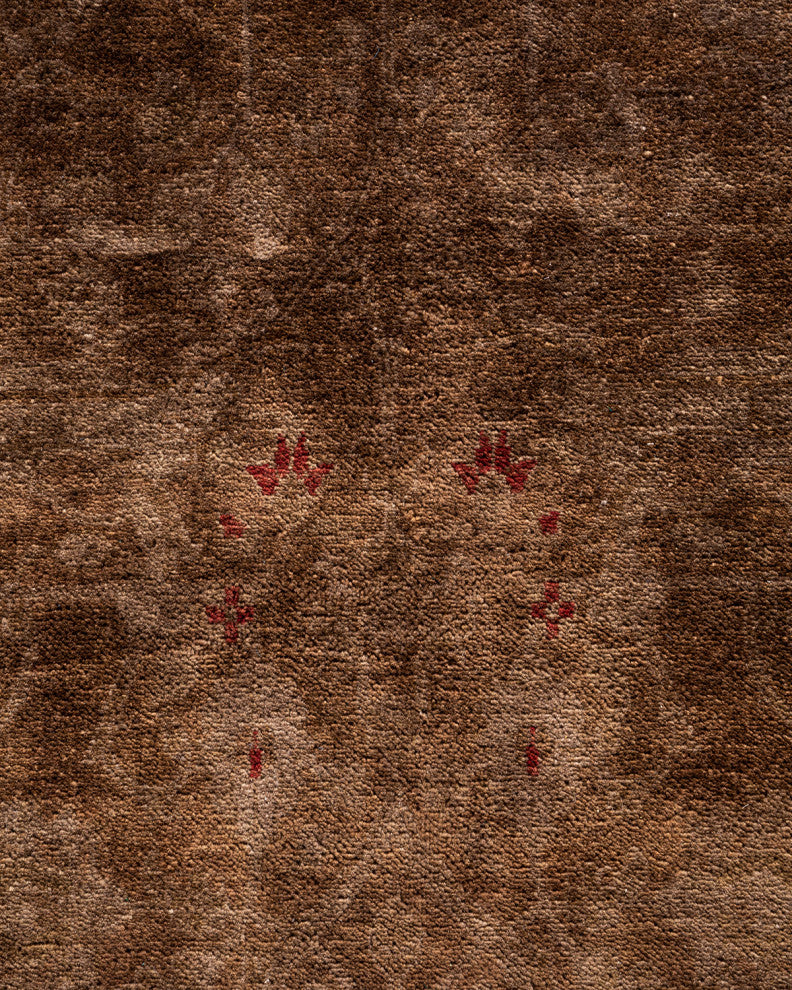 Fine Vibrance, One-of-a-Kind Hand-Knotted Area Rug Brown, 9' 1" x 12' 3"