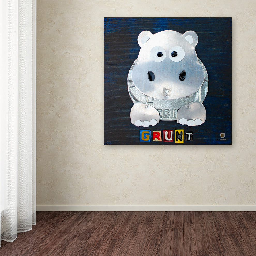 "Grunt The Hippo" Canvas Art by Design Turnpike