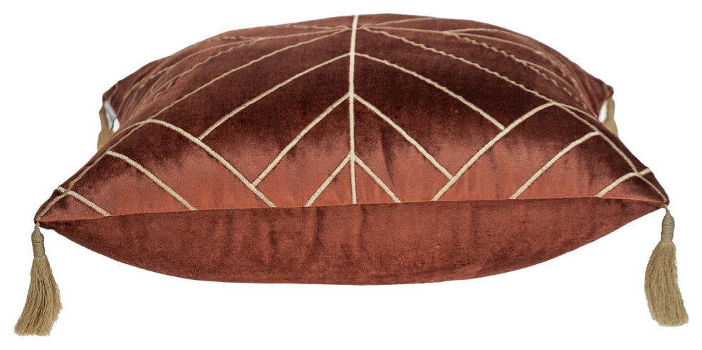 Parkland Collection Zella Burnt Orange Throw Pillow, Square