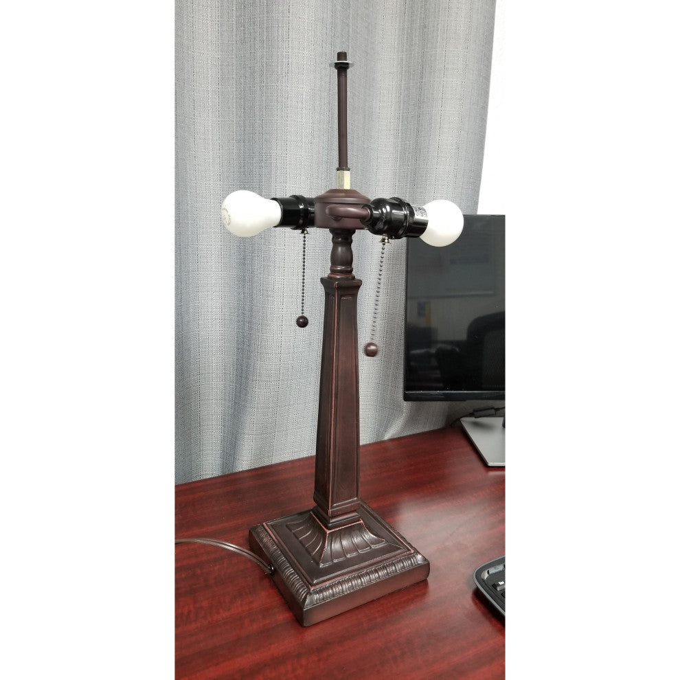 Tiffany Style 2 Light Pursuit Table Lamp, 23" Tall