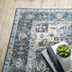 Celestia Machine Washable Medallion Indoor Area Rug, Blue, 2'x8'