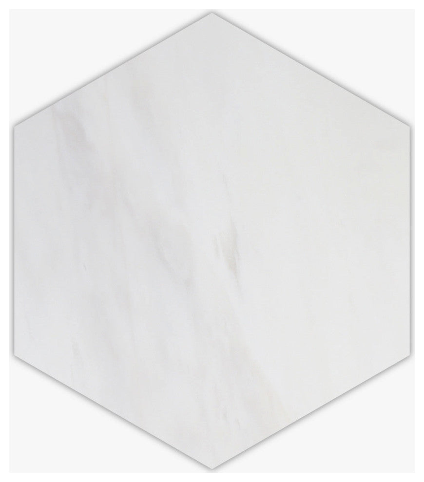 Bianco Dolomiti Honed 10" Hexagon Marble Mosaic