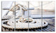 White Nautical Mooring Rope, Modern Landscape Canvas Art, 48"x28", 4 Panels
