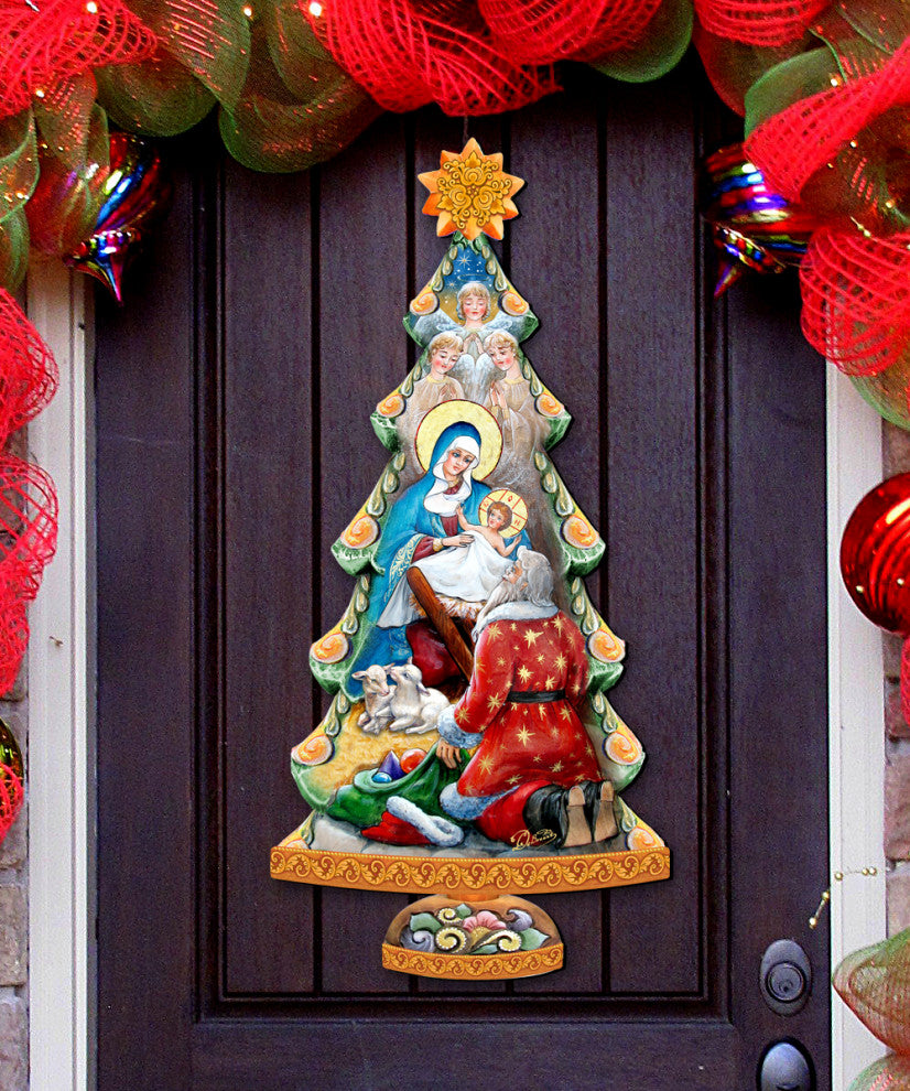 Adoration Nativity Tree Wooded
