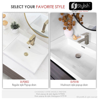 STYLISH Brushed Gold Pop-Up Bathroom Sink with Overflow Set of Two