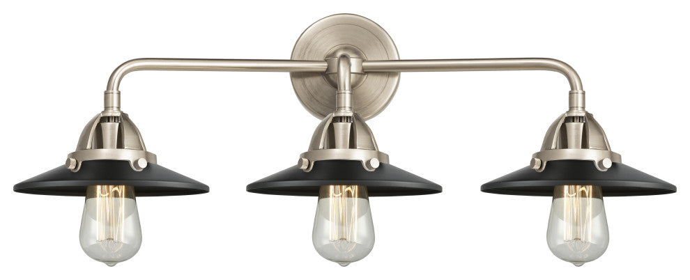 Innovations 288-3W-SN-M6-BK 3 Light Vanity Light, Brushed Satin Nickel