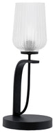 Cavella 1 Light Accent Lamp, Matte Black Finish, 5" Clear Textured Glass