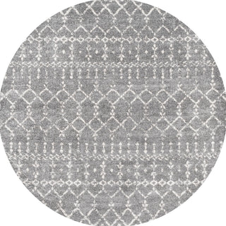 Moroccan HYPE Boho Vintage Diamond Gray/Ivory 6' Round Area Rug