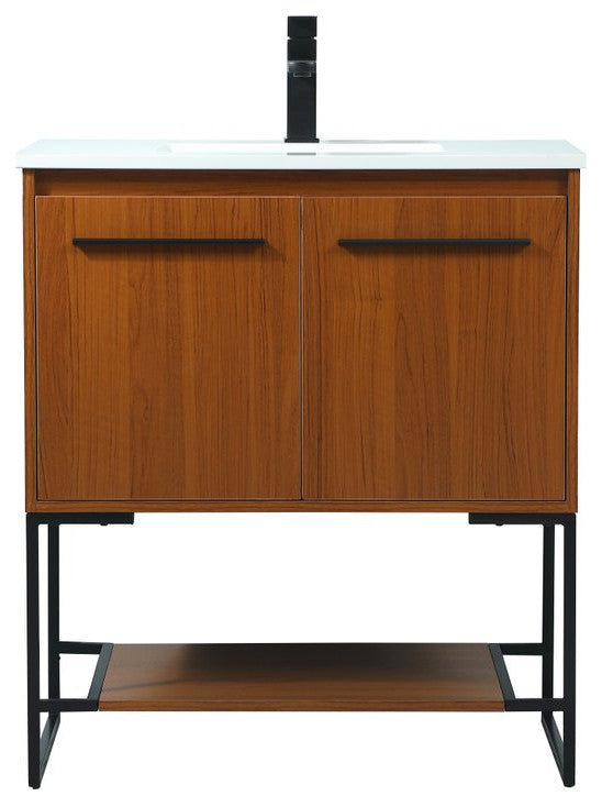 Sue 30" Single Bathroom Vanity, Teak