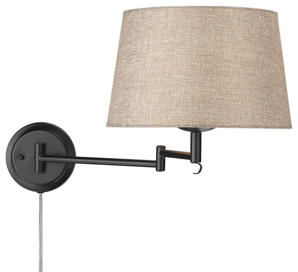 Eleanor 1 Light Articulating Wall Sconce With Natural Sisal Shade