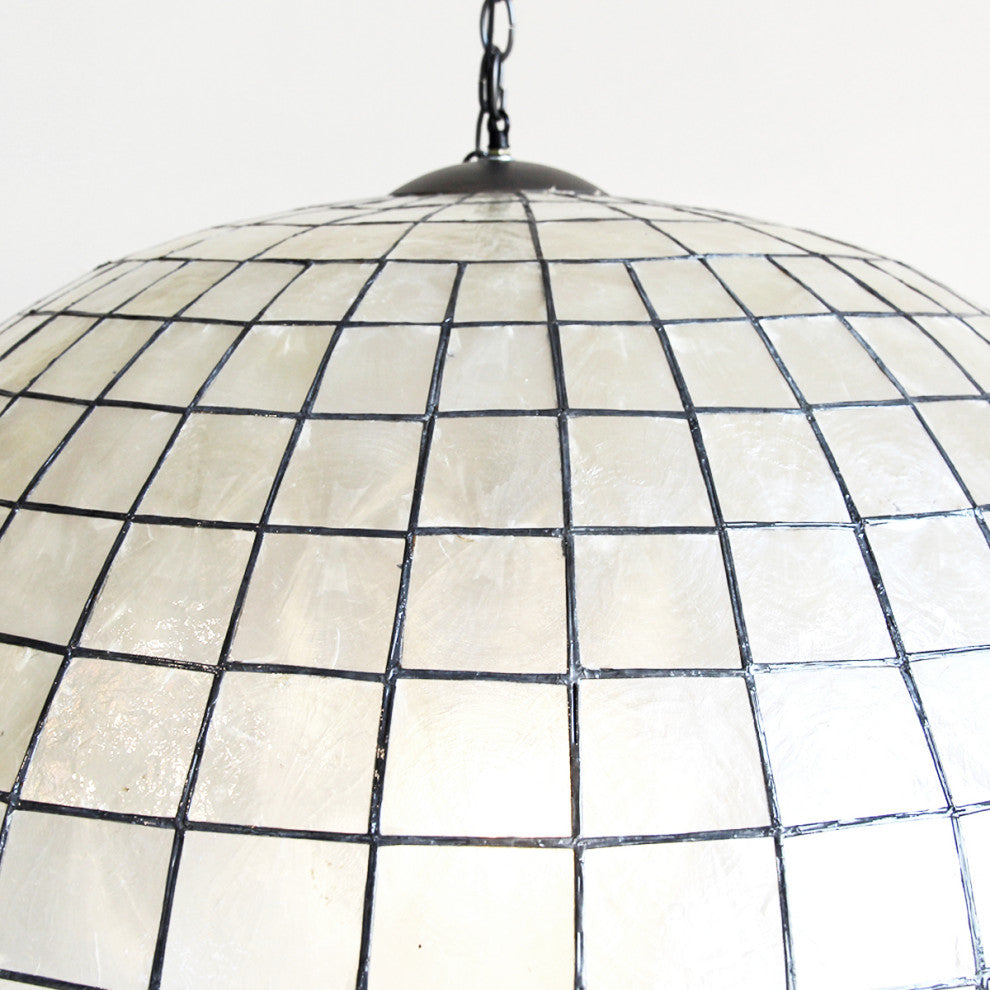 Capiz Shell Globe Lantern 36