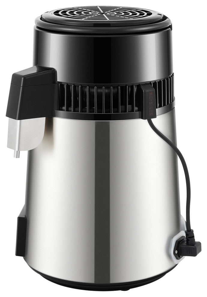 VEVOR 4L Water Distiller 1L/H Distilled Water Maker Timing & Temp Display Silver