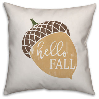 Hello Fall Acorn 18"x18" Throw Pillow