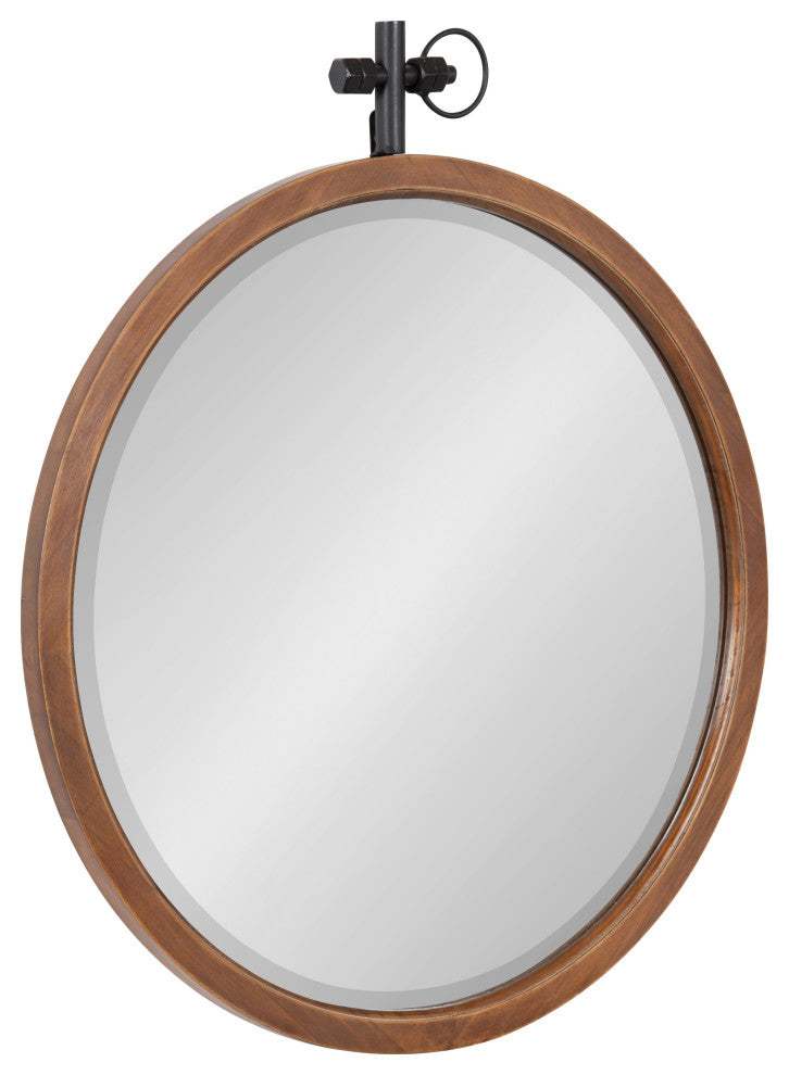 Hogan Decorative Framed Wall Mirror, Rustic Brown, 24"x28"