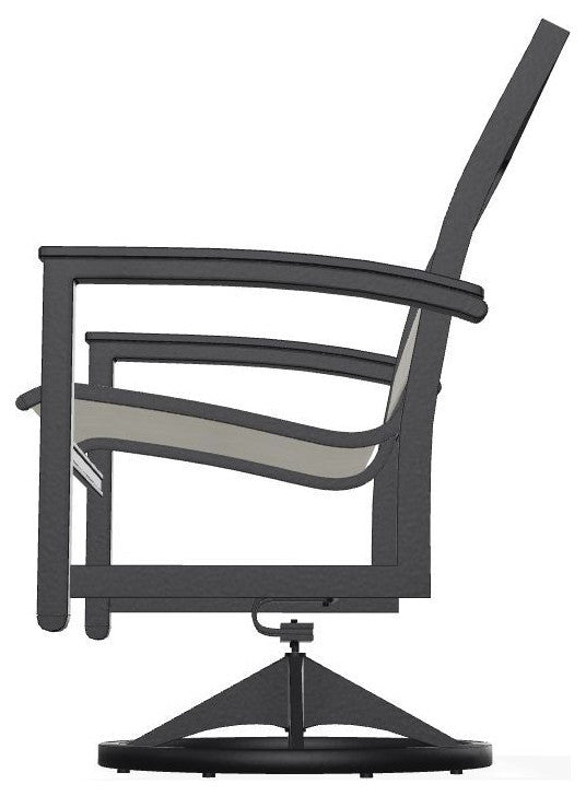Bazza Sling Outdoor Swivel Rocker, Ella/Black