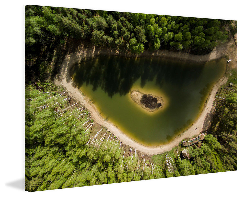 "Green Lake" Painting Print on Canvas by Karolis Janulis