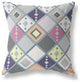 18" Beige Pink Tile Indoor Outdoor Zippered Throw Pillow