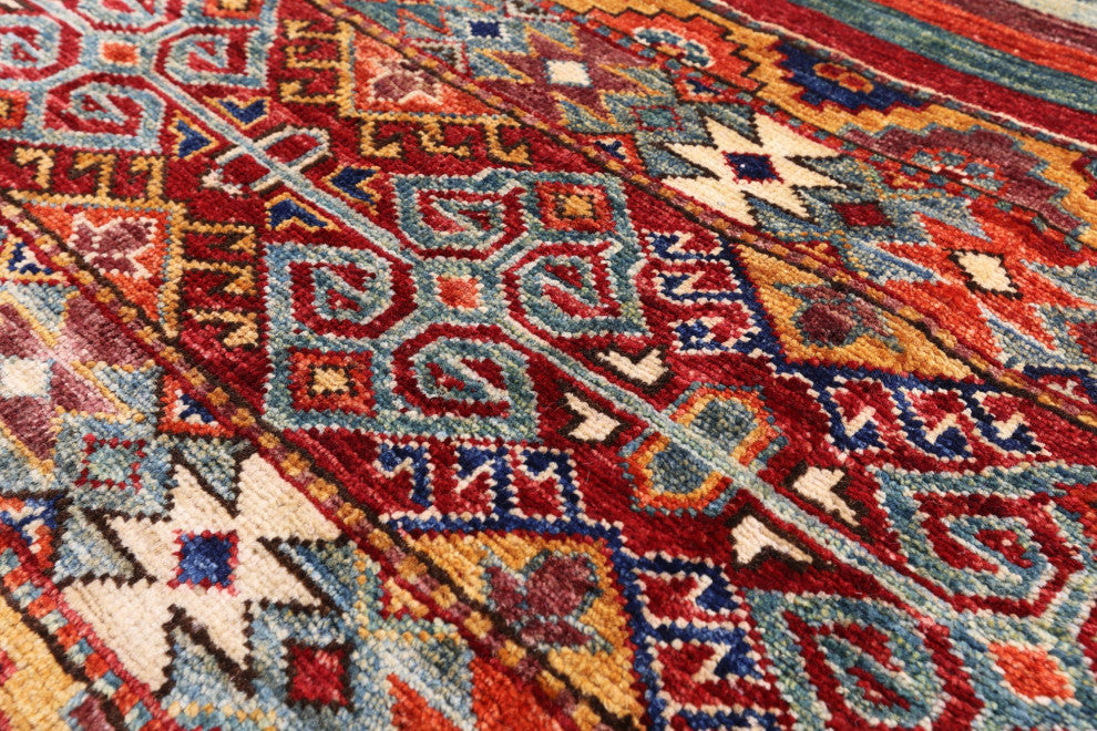 Super Kazak Khorjin Handmade Rug 3' 10" X 5' 8" - Q12617