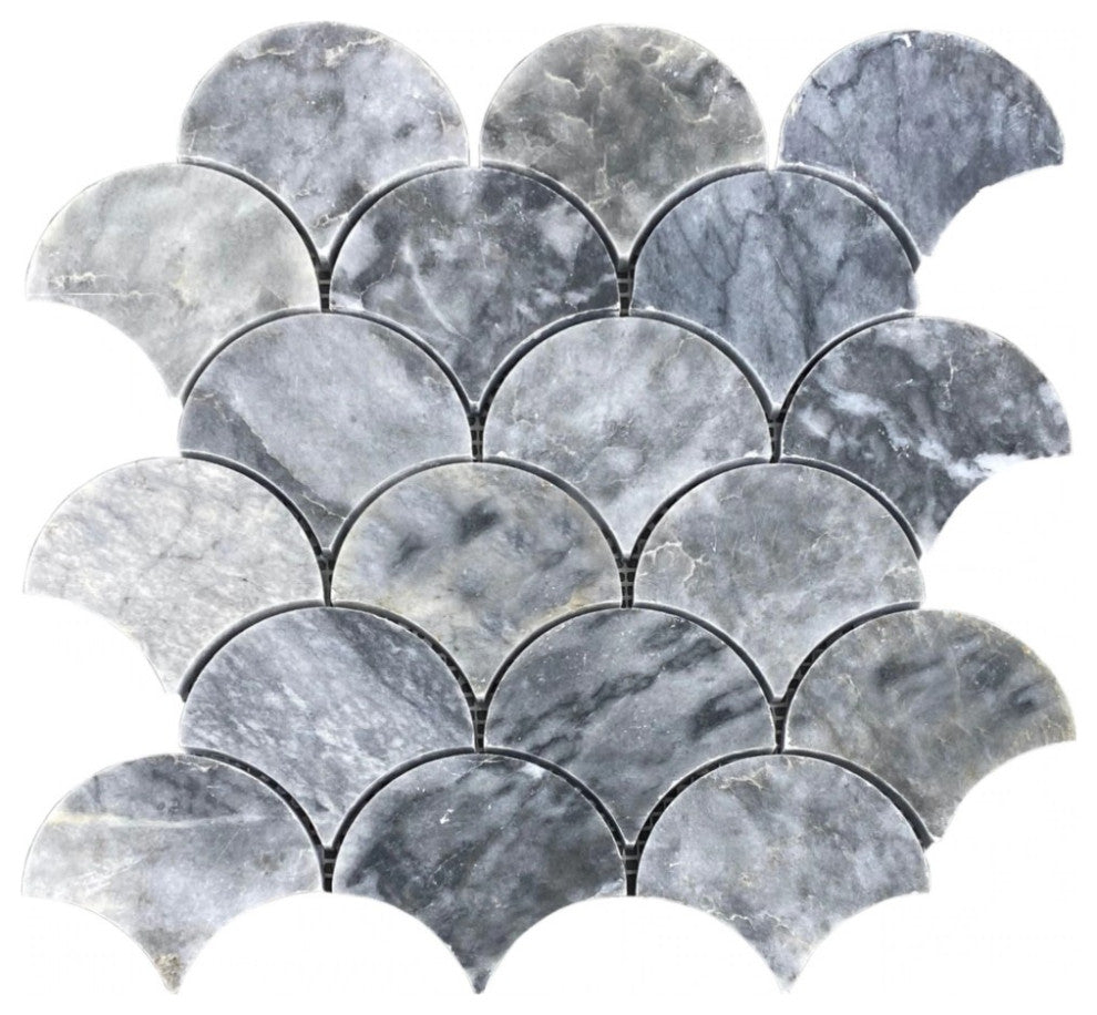 Luna Sky Marble Laguna on 12"x12" Mesh Mosaic Tile  (10 sqft per box)