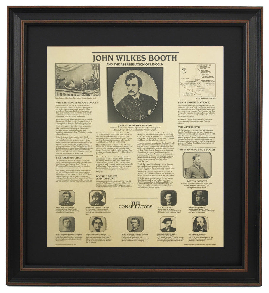 Framed Story of John Wilkes Booth & Assassination of Lincoln
