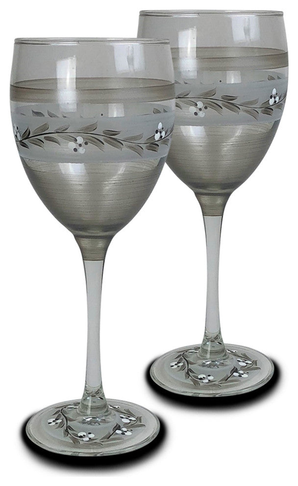 Pewter Vine Wine Glasses, Set of 2