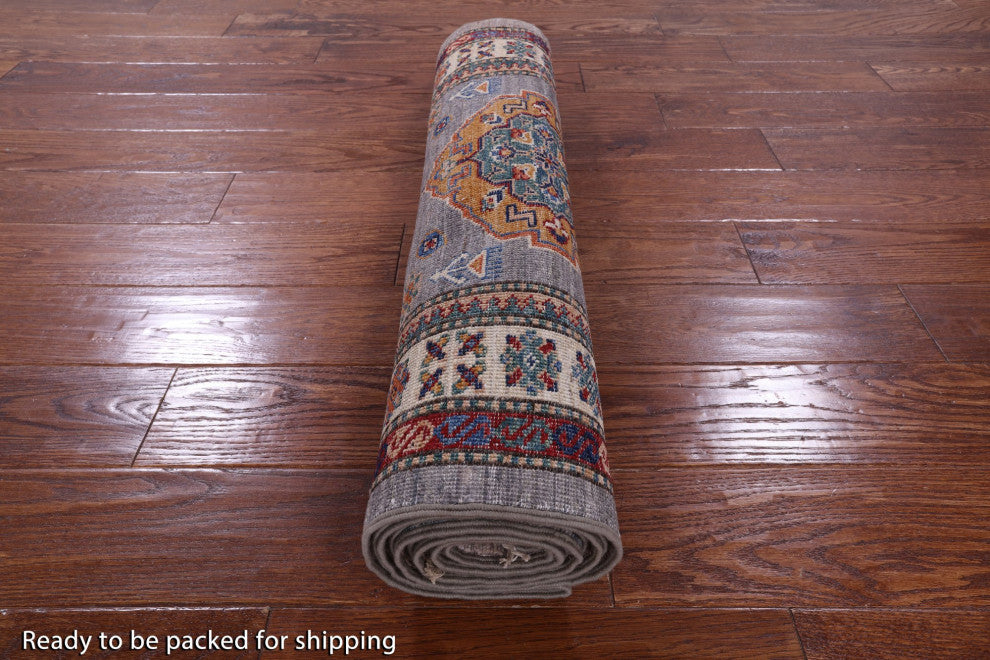 Runner Super Kazak Hand-Knotted Wool Rug 2' 10" X 10' 5" Q9820