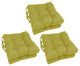 16" Spun Polyester Solid Outdoor Square Tufted Chair Cushions, Set of 6, Lime