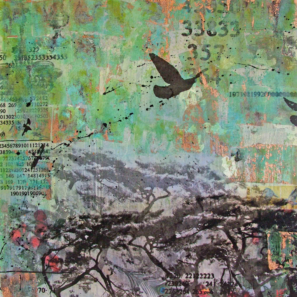 "Blue Forest" Painting Print on Canvas by Tracy Silva Barbosa