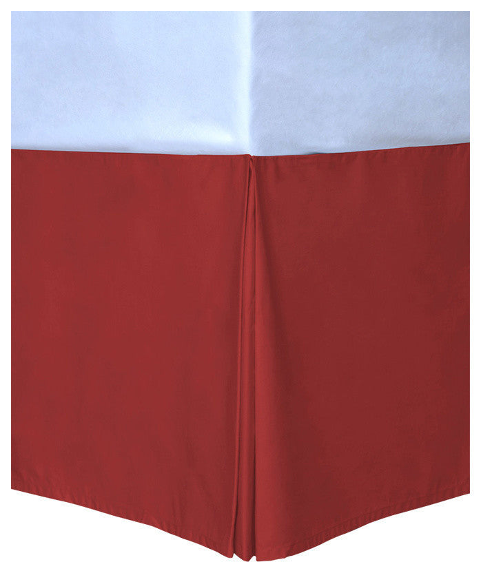 Cottonpure Colors Sustainable Cotton Bed Skirt, Scarlet, Twin