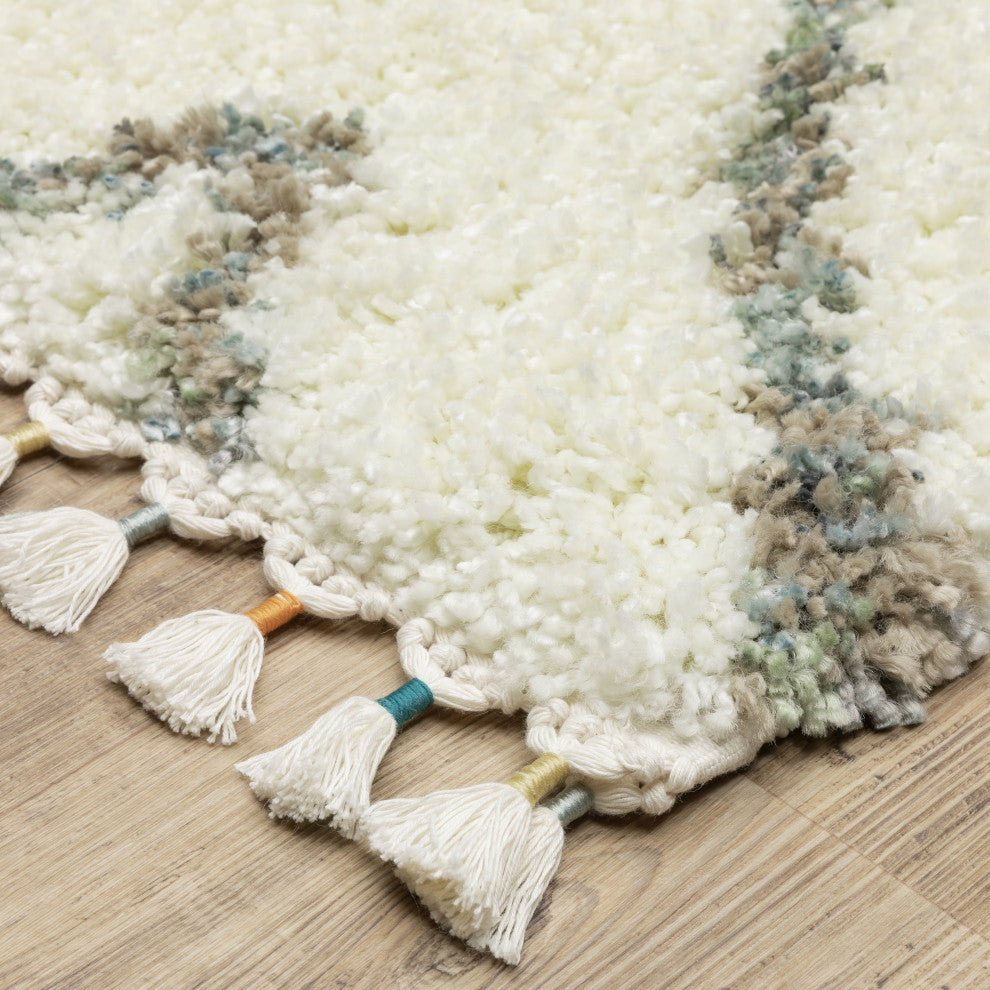 Aurora Diamond Ivory/Multi Indoor Area Rug, Ivory, 7'10" x 10'10"