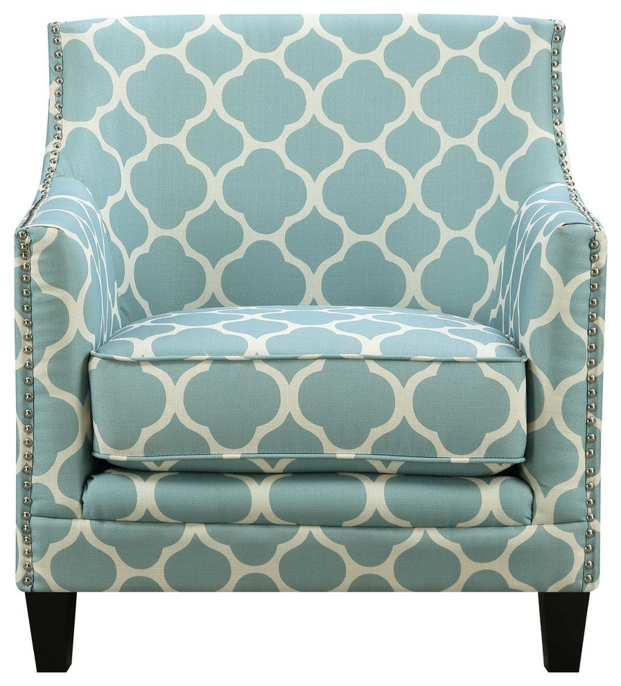 Deena Accent Chair, Dove, Aqua