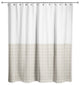 Half Beige Grid 71x74 Shower Curtain