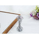 Chrome Plated Silver Flowers Bouquet and Vase With Pink and Clear Crystals