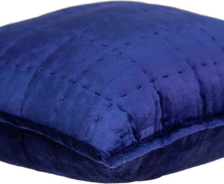 20" X 7" X 20" Transitional Royal Blue Quilted Pillow Cover With Poly Insert