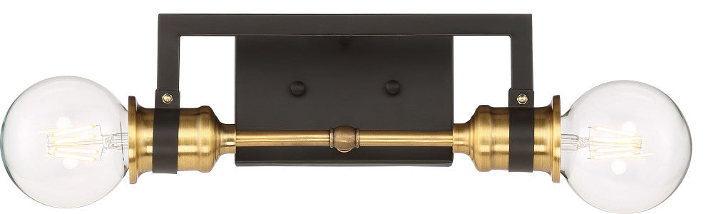 Intention - 2 Light Vanity - Warm Brass and Black Finish