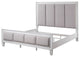 ACME Katia California King Bed, Gray Linen and White Finish