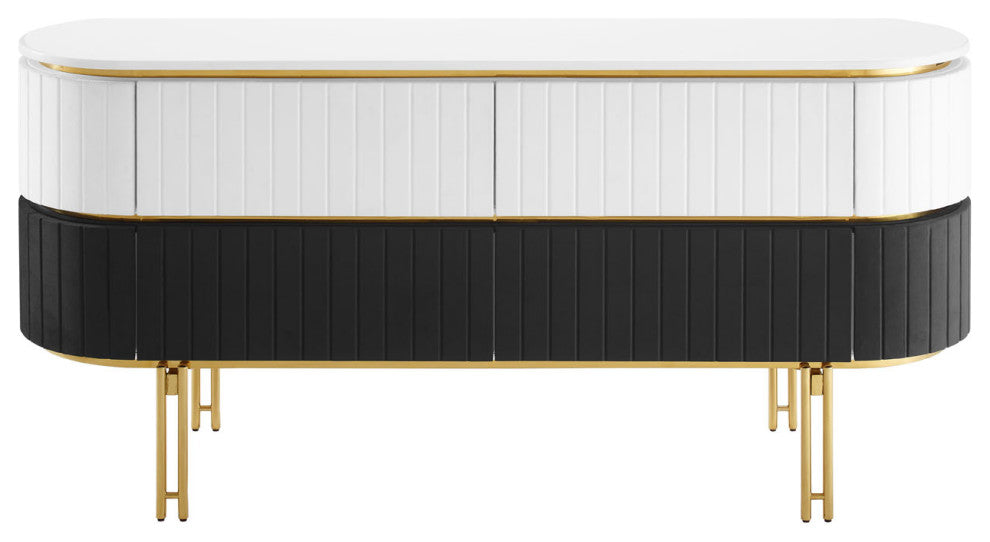 Valencia Performance Velvet Sideboard White Black -5635