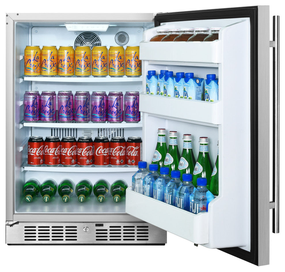 Titan 24" 5.6 Cu Ft Built-In Outdoor Refrigerator, Stainless Steel