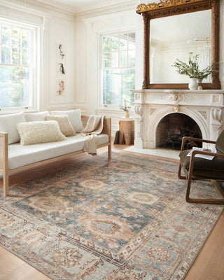 Margot Oriental Ocean/Spice Area Rug, 7'6"x9'6"